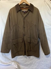 Vintage 90's Woolrich 12201 Bark Brown Blanket Lined Ranch Chore Coat Men Med