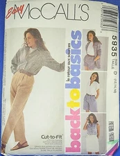 McCall's 5935 Size 12-14-16 Shorts Pants Skirt