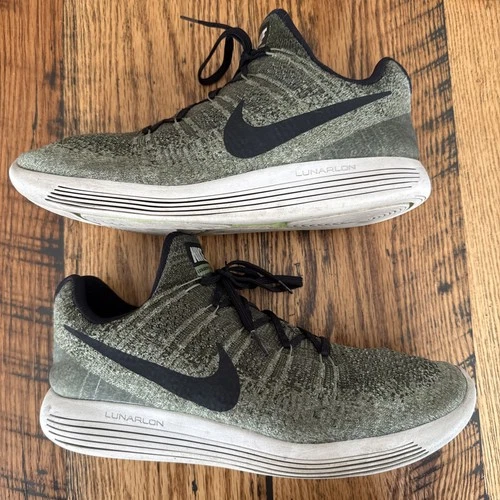 Nike Lunarepic Low Flyknit 2 Cool Grey/White-Volt Trainers 863779 300 Size 11.5