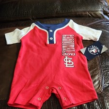 Genuine Merchandise St Louis Cardinals One-Piece Romper 100 Cotton Red 3-6M