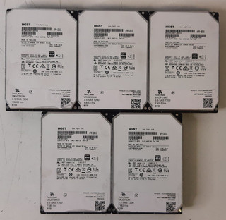 (5x) HGST Ultrastar He8 HUH728080AL4200 8TB 3.5" HDD 7200RPM SAS 12Gb/s 0F23651