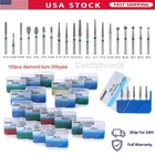 100pcs AZDENT Dental Diamond Burs Kit for High Speed Handpiece Medium FG 1.6MM