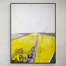 Original Collage Painting on Art Paper. 11x14 Inches. 'Landscape Of The Future'