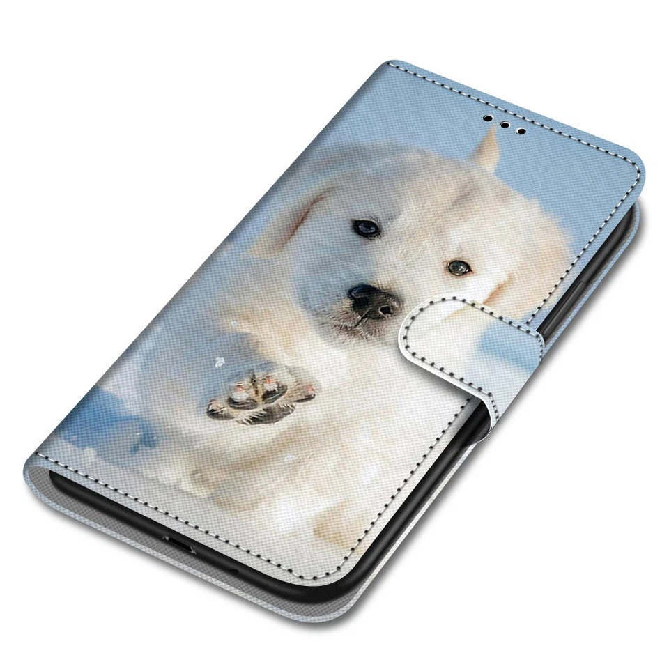 Funda de teléfono billetera blanca para perro para Google Pixel Honor Magic Huawei Sony Nokia 1S 3L Foto 2 de 4