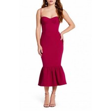 Katie May Soraya Trumpet Midi Dress Size 1X Sweetheart Magenta Pink Women's