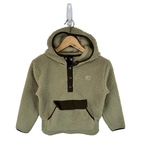 Carhartt Youth Sherpa Fleece Hoodie Tan Size Small 8-10