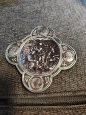 Vintage Decorative Religious Embellishment Medal .900 90% Silver - 37 grams