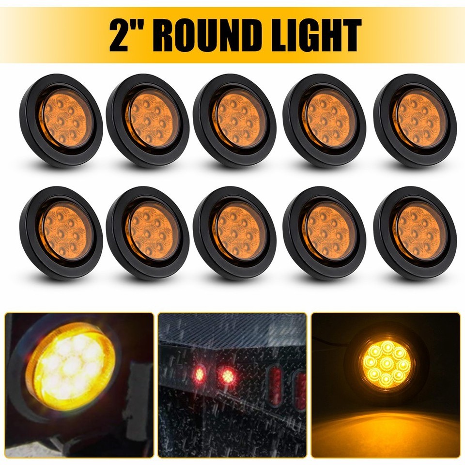 Set Of 20 Red + Amber LED Side Marker Clearance Lights Trailer Truck Pickup Ship - Foto 11