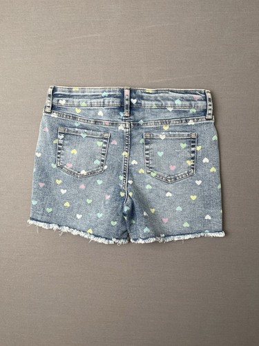 Cat & Jack Girls Shorts Ultimate Stretch Size L (10-12) Light Wash Color Hearts - Picture 8 of 12