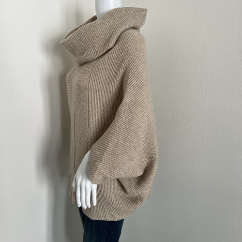 J McLaughlin Women's Cocoon Sweater Size XS S 100% Cashmere Cowl Neck Beige - Picture 3 of 9