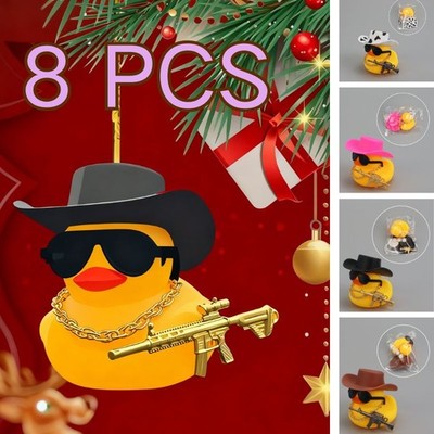 8 PCS Yellow Rubber Ducks Jeep Ducking Floater Bath Duckies Resin Toys Baby Kids