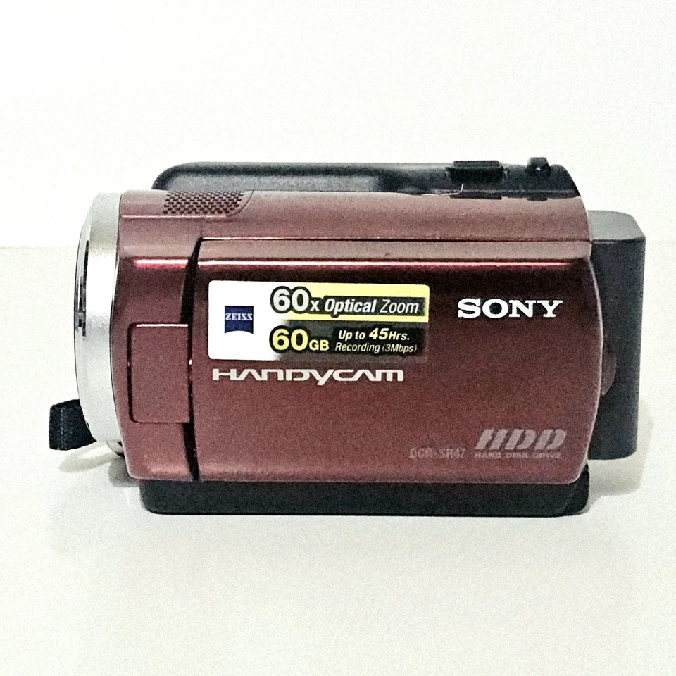 Sony Handycam DCR-SR47 Camcorder 60GB HDD 60X Optical Zoom Red Tested 1 GB Card - Image 2 of 4