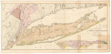 1842 Smith Huge (53 x 25.5 in) Geological map of Long & Staten Islands, New York