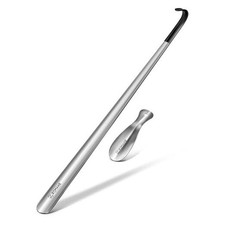 Extra Long Shoe Horn for Seniors Men,Metal Shoehorn Long 2pcs 28.3 7.5inch