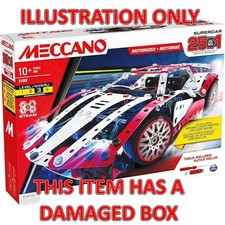 Meccano, 25-in-1 Motorized Supercar STEM Model Building Kit DAMAGED BOX NEW