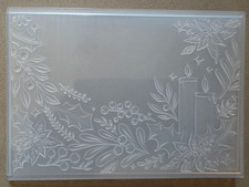 3D Holiday Candles and Flowers Embossing Folders, Textured Embossed, transparent