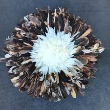 22"multiColor Traditional Feather Headdress Handmade Juju Hat Home Decor 