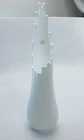 Fenton 17 Finger Swung Vase 17” White Hobnail Milk Glass MCM Vintage Mid Century