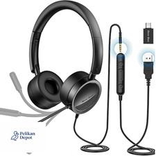 New Bee PC Headset 5 Stücks USB 3,5mm Busine...