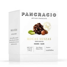 Pancracio Rocas Suizas (Swiss Rocks) Nuts & Dark Artisan Chocolate 140g- New
