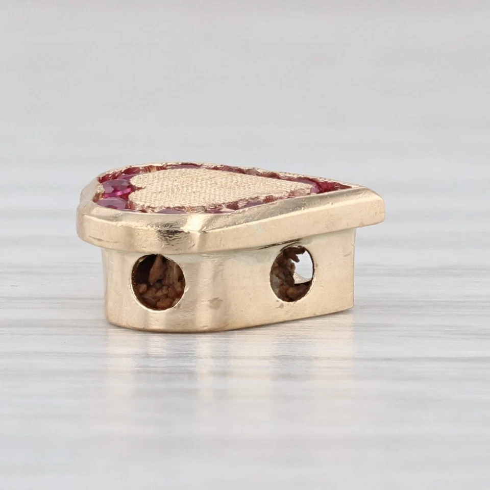 Richard Glatter 0.26ctw Ruby Heart Slide Bracelet Charm 14k Yellow Gold - Image 2 of 4