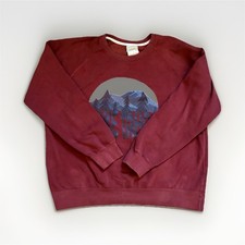 Vintage Burgundy Heavenly Lake Tahoe Mountain Graphic Crewneck Sweatshirt