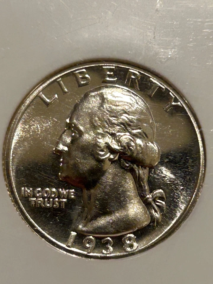 1938 Proof Washington Silver Quarter NGC PF65 Early Date Proof Mintage Only 8k - Image 2 of 4