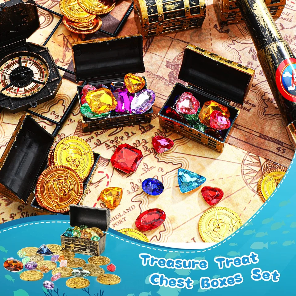 32 Piezas Mini Cofres del Tesoro Pirata 2.3 Pulgadas Plástico Cofres del Tesoro con un... Foto 4 de 4
