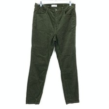 LOFT Corduroy Slim Leg Jeans Womens Size 29 / 8 Dark Green Stretch