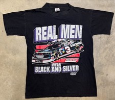 Vintage 1991 Dale Earnhardt Winston Cup Champions Wear Black and Silver Tee - Md