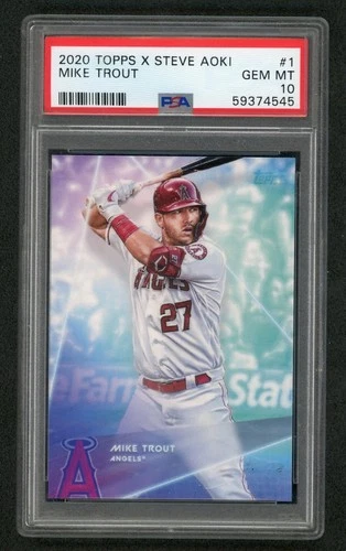 2020 Topps X Steve Aoki Mike Trout #1 PSA 10 GEM MINT