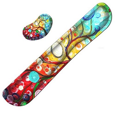 Meffort Inc Gaming Keyboard Wrist Pad & Mouse Medium, Colorful Tree