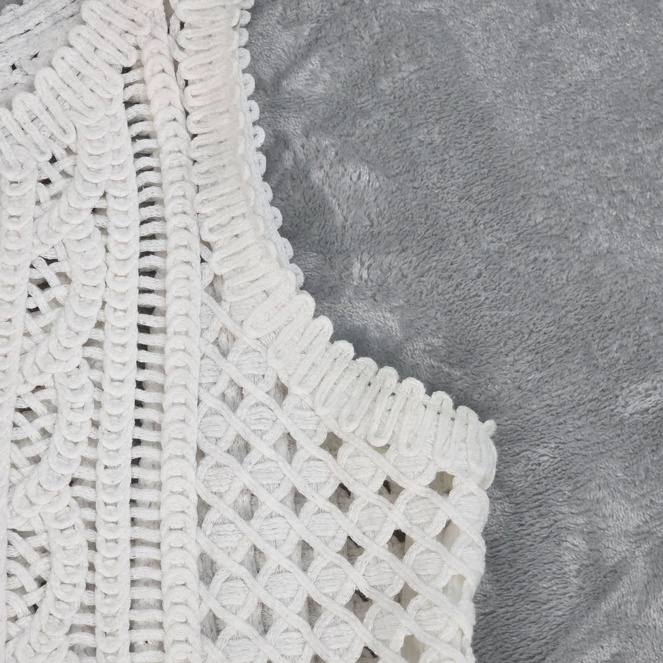 Massimo Dutti Dress Womens M White Crochet Knit Fitted Sheath Midi Boho Resort - Image 4 of 4