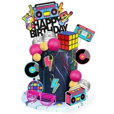 20 PCS 80s 90s Cake Toppers Retro Hip Hop Cake Decorations for Born in the 80...