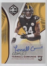 2018 Panini Limited Rookie Ruby Spotlight 1/25 Terrell Edmunds #203 Auto u6m