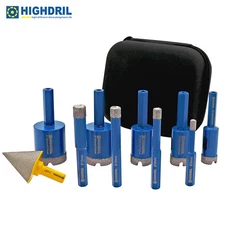 Diamond Hole Cutter Set 10pcs 8-35mm for Tile Granite Marble Hex Chamfering Bit