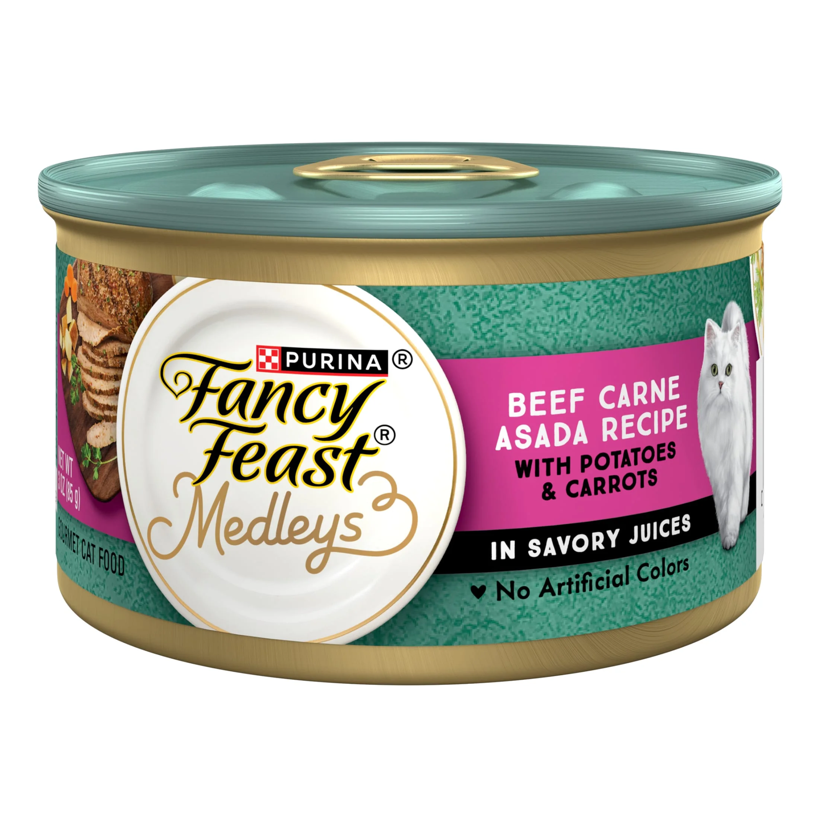 Purina Medleys Wet Cat Food Beef Carne Asada Recipe with Potatoes and Carrots