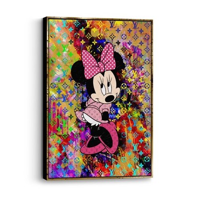 WANDBILD LEINWAND, ACRYLGLAS MINNIE MOUSE LV COLOUR PIC BILD LUXUS ART PREMIUM