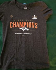 Majestic Denver Broncos Super Bowl 50 Champions Shirt Adult Small Charcoal Mens
