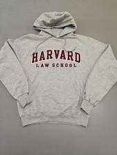 Champion Eco Authentic Harvard Law School Grey Hoodie Small