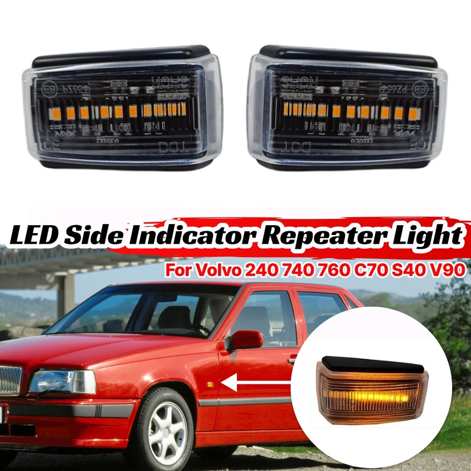 2X Seitenblinker Blinker Glasklar für Volvo 240 740 760 850 940 960 C70 S40 S70 - Bild 2 von 4