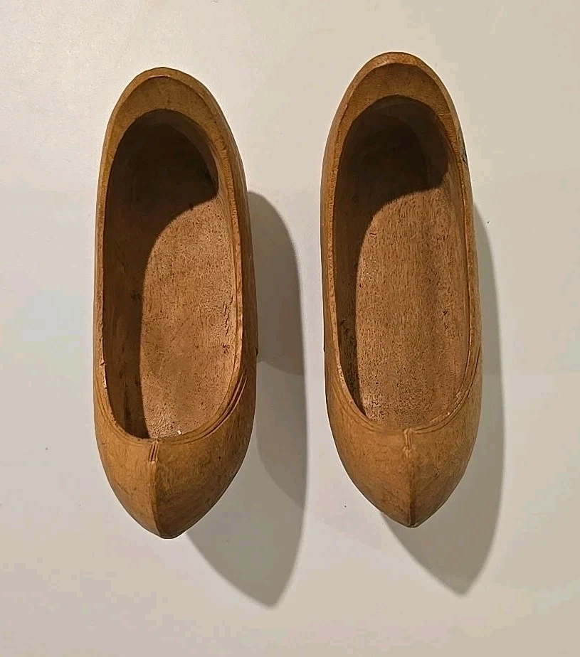 Antiguo zapato asiático de madera tallada de tacón alto Namakshin RARO Foto 4 de 4