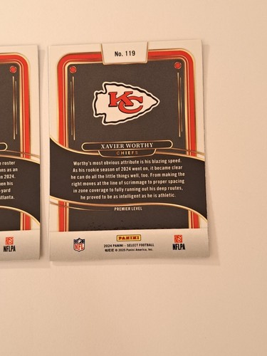 2024 Select Football KC Chiefs 2 Rookie Card Lot Worthy / Steele In Toploaders - Picture 6 of 6
