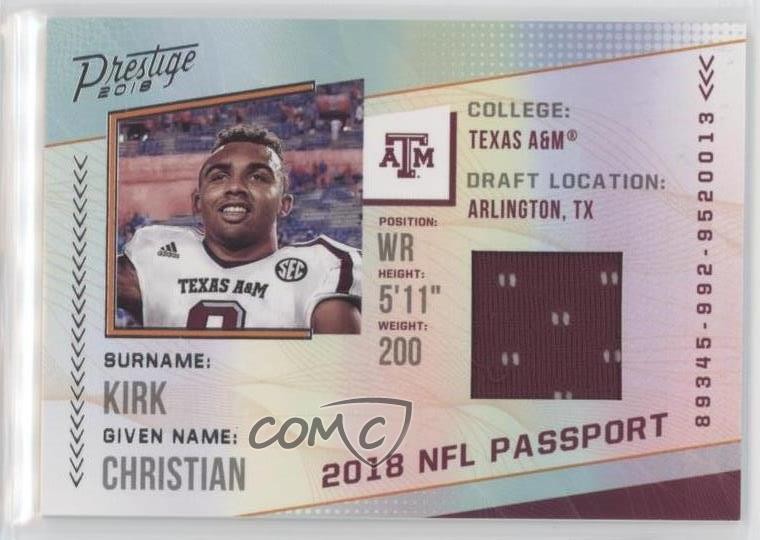 2018 Panini Prestige NFL Passport Memorabilia Christian Kirk Rookie RC 0c2