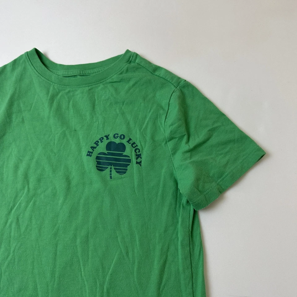 Cat & Jack Shirt Youth Large Happy Go Lucky Clover St Patrick's Day Tee Top - Image 4 of 4