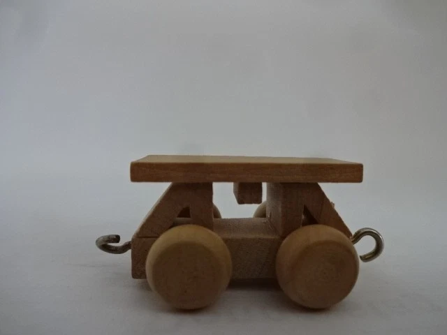 Holzspielzeug / Eisenbahn Wagoon mit flachen Dach - Bild 2 von 2