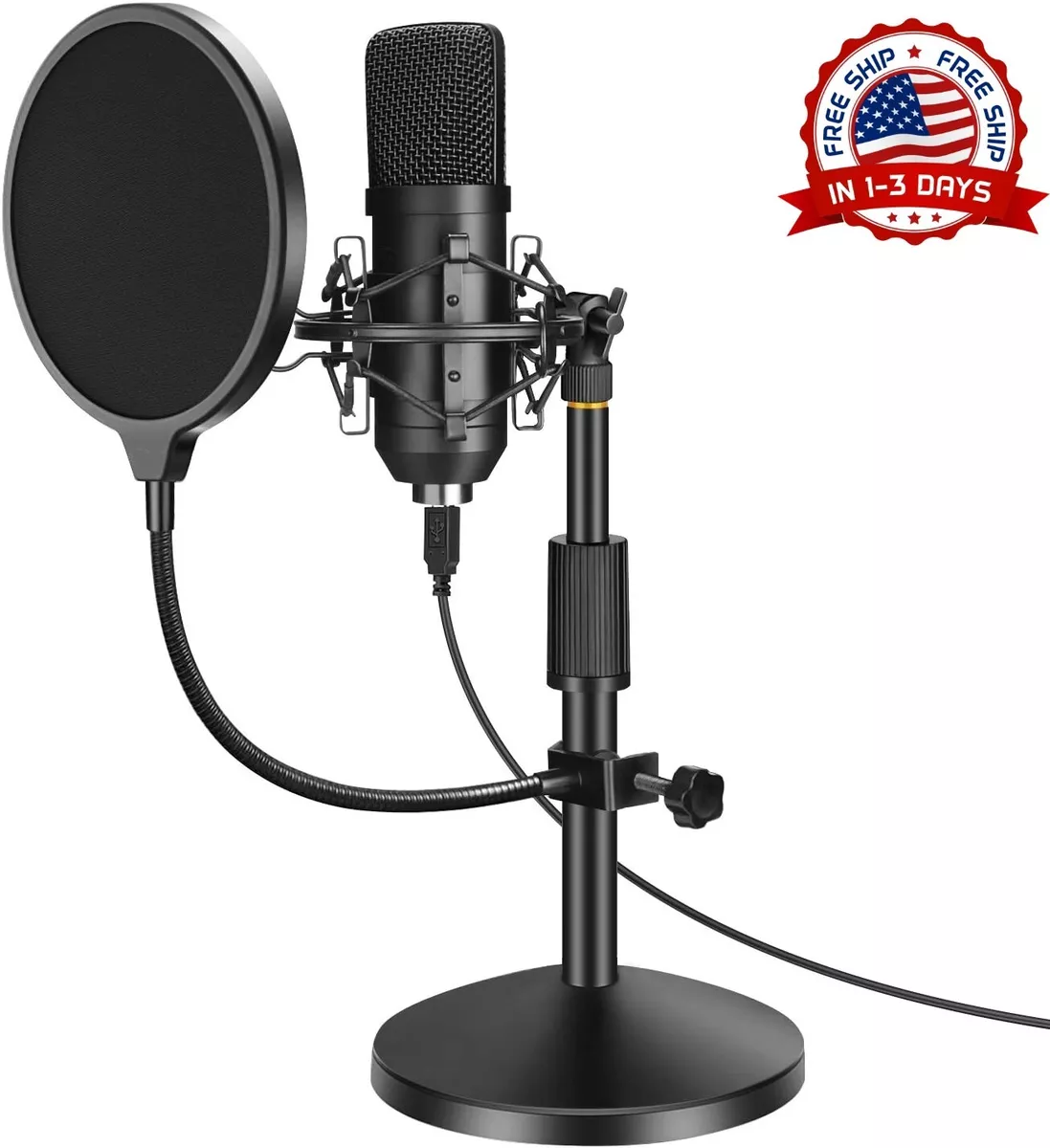 Microfono Condensador De Estudio Profesional Para PC rs Podcast  Streaming