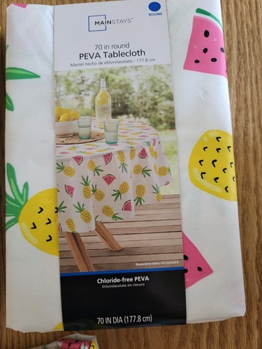 Pineapple Watermelon PEVA Vinyl Tablecloth 60 x 84" 60"x102" Rectangle 70" Round - Picture 8 of 12