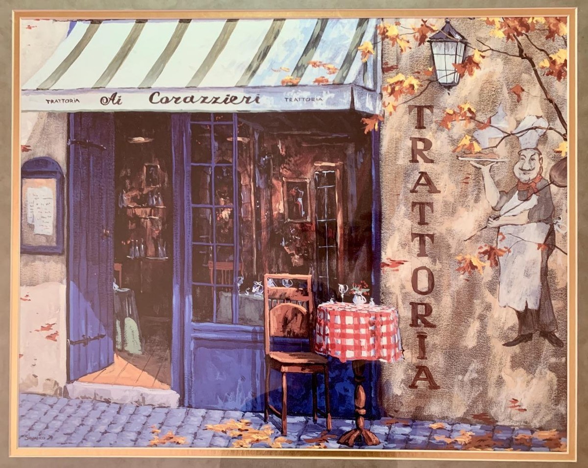 Trattoria Viktor Shvaiko Offset Lithograph Plate Signed