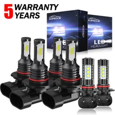 For Chevy Silverado 1500 2003 2004 2005 2006 LED Headlight Hi Lo Light Fog Bulbs